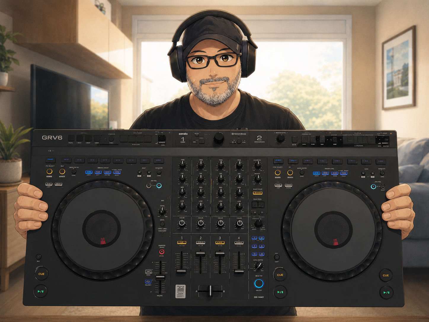 Ilustración de Martoj DJ con su controladora